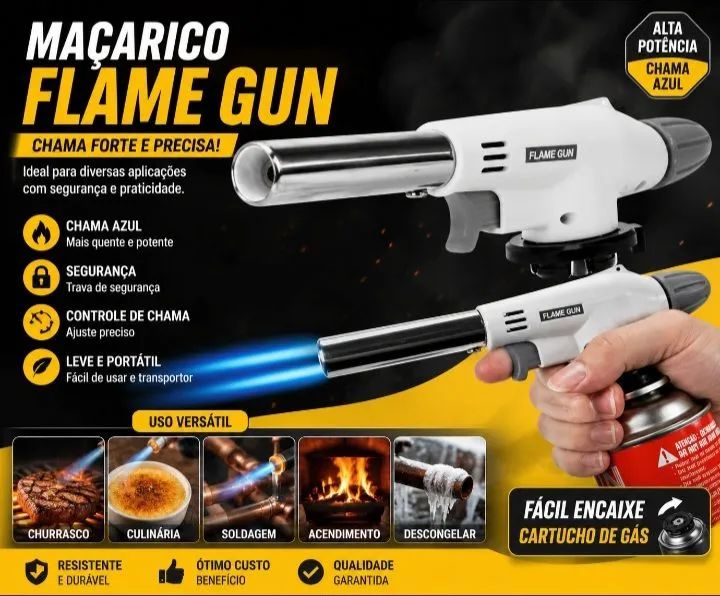 Maçarico Flame Gun - Chama Forte e Precisa