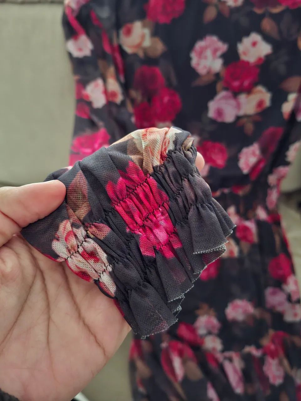 Vestido tule estampado floral - Foto 2