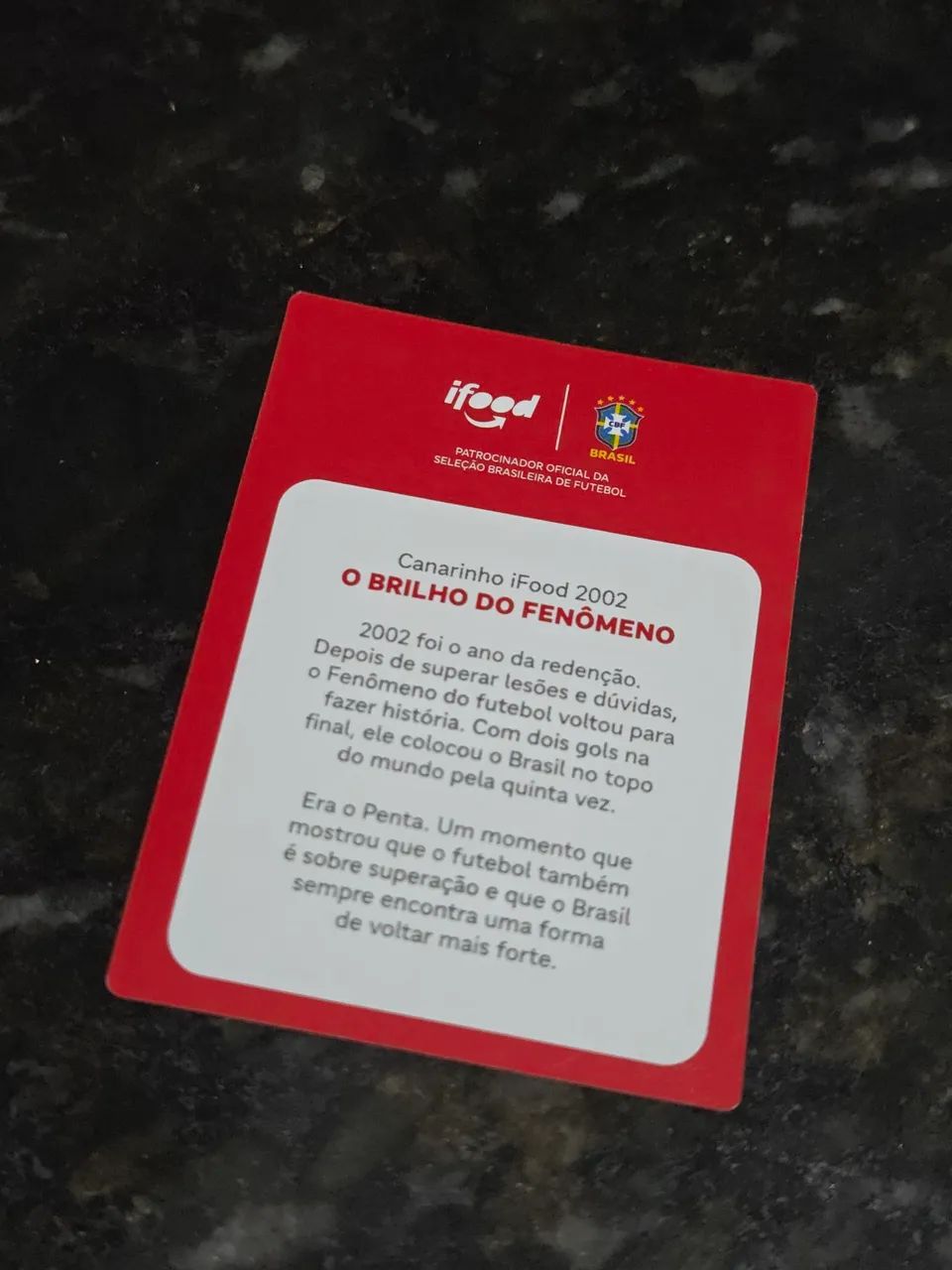 Card Canarinho iFood 2002 - Foto 2