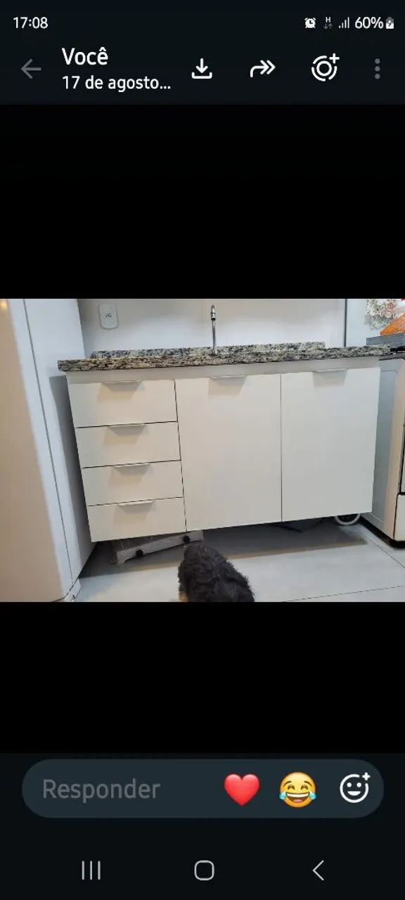 Armario decozinha com bancada de granito