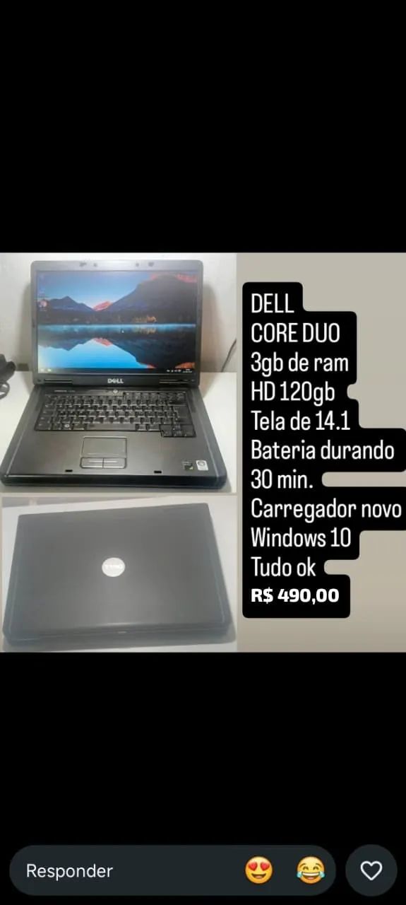 Notebook Dell Core Duo - Oportunidade Rara por R$ 490!