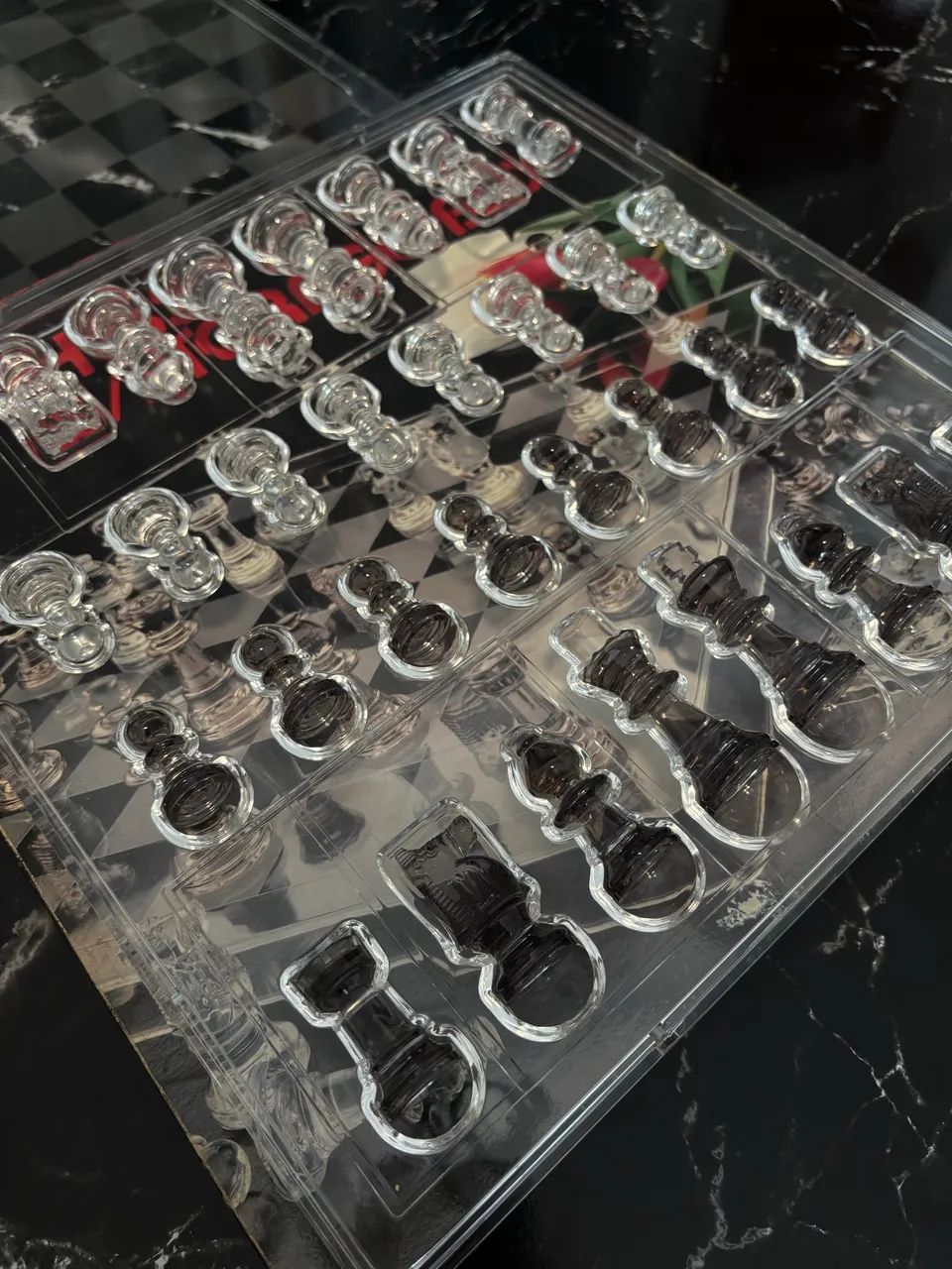 JOGO DE XADREZ ACRÍLICO RARO