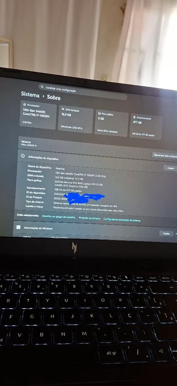 Nitro acer v15 i7 RTX 4050 PRA VENDER - Foto 2