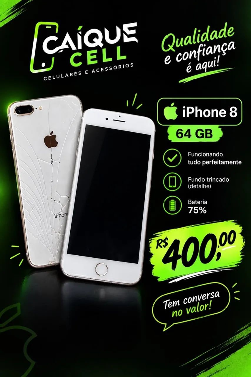 iPhone 8 Plus, funcionando perfeitamente 