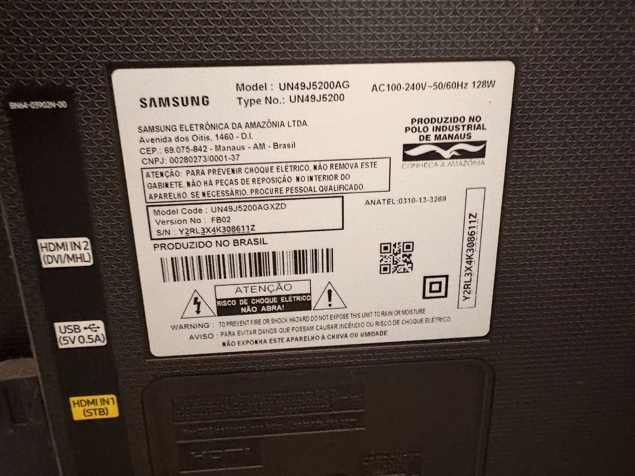 TV Samsung 50 com defeito