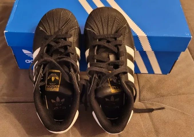Tênis Infantil Adidas Superstar Preto Original - Tamanho 28 - Foto 3