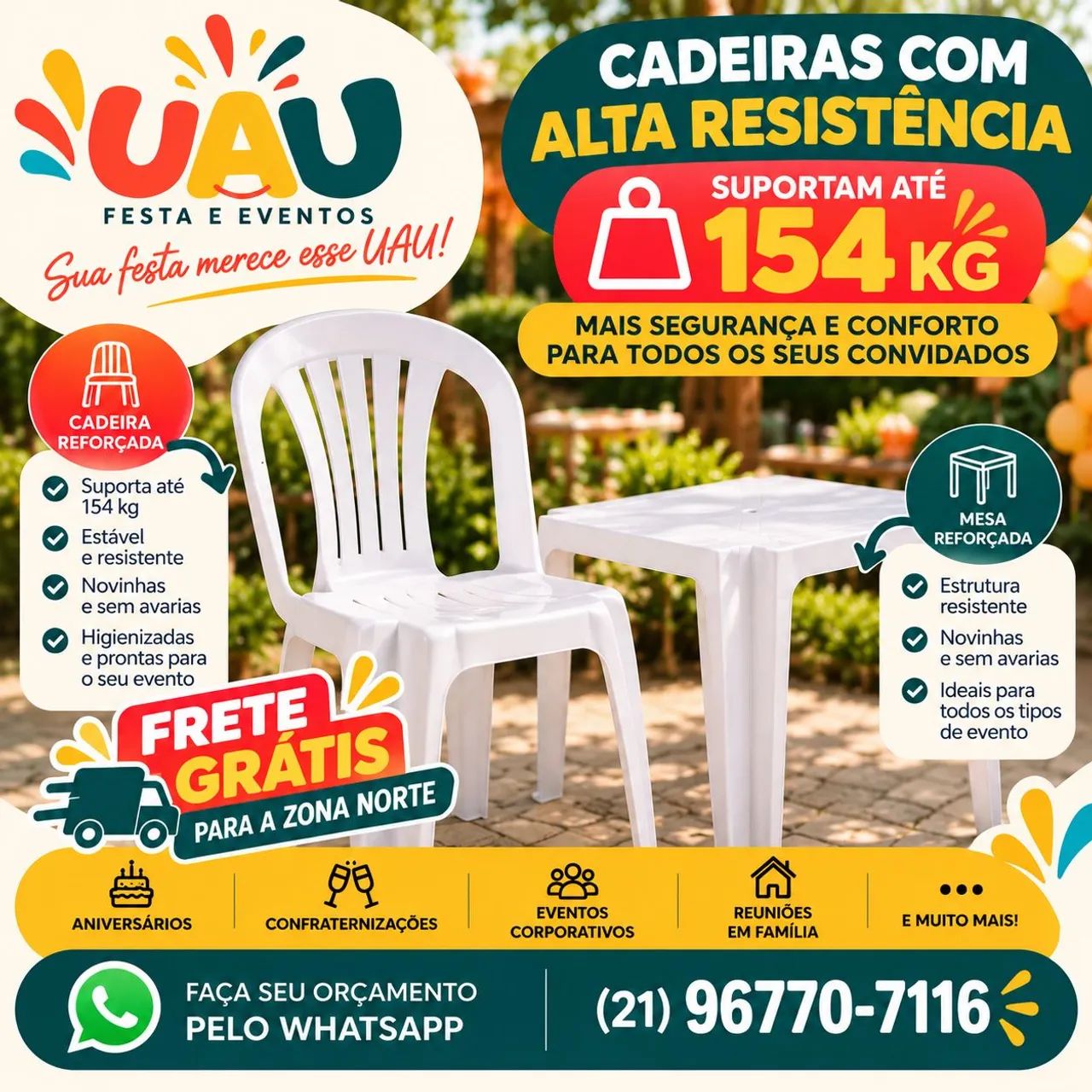 Aluguel de Mesas e Cadeiras para Festas e Eventos
