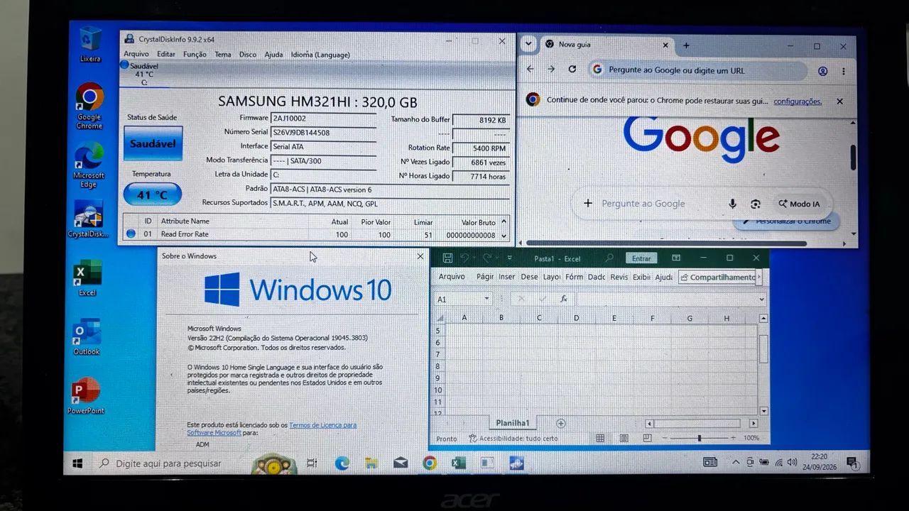 hd da samsung 320 com windows 10 e office 2024 ( excelente estado )  - Foto 3