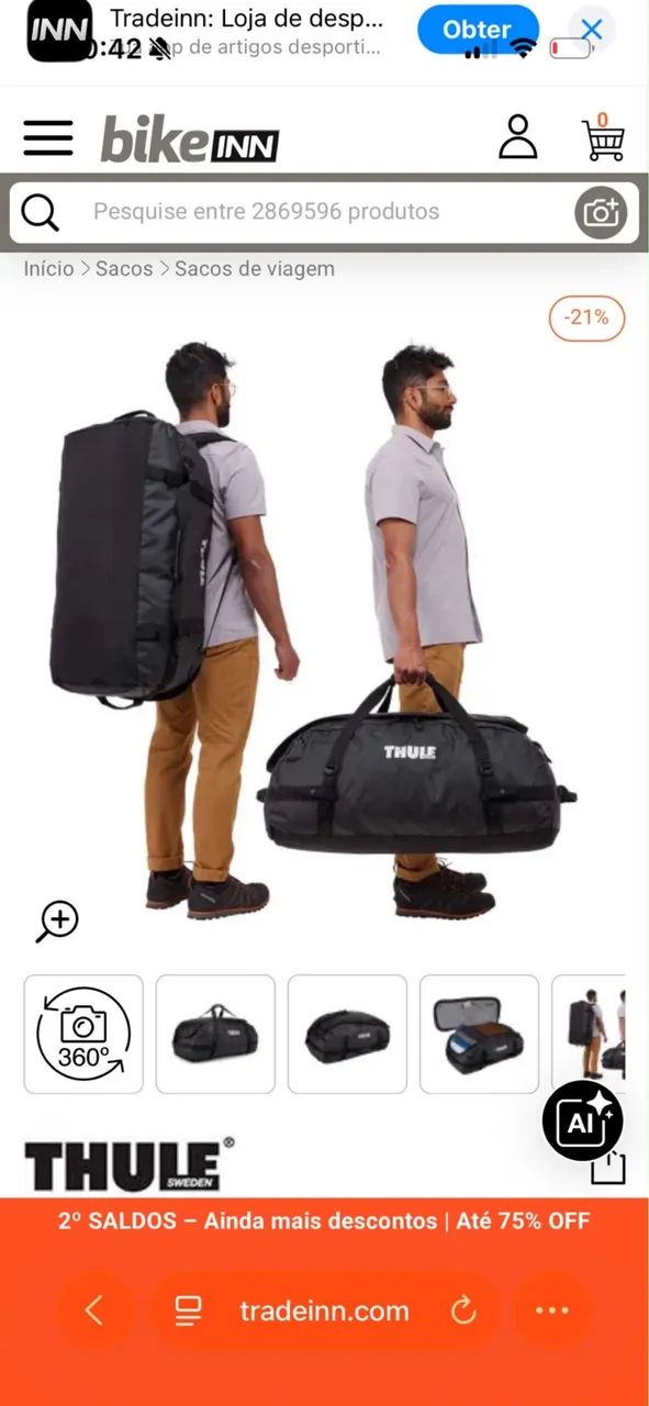Mala de viagem Thule - 130 litros