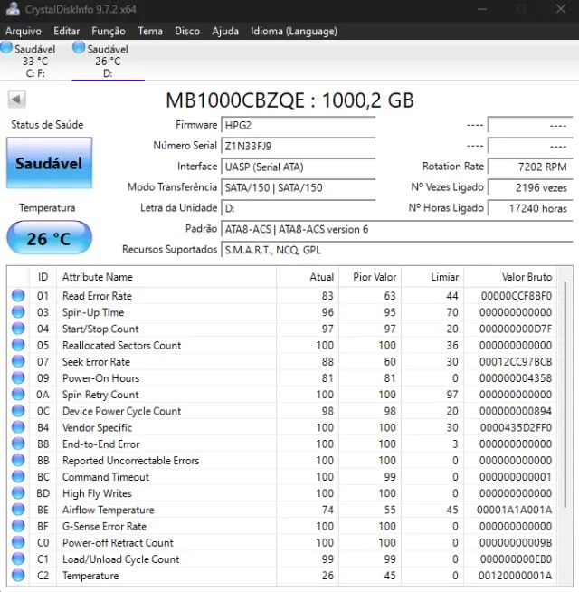 HD de 1TB marca HP saude 100% - Foto 2