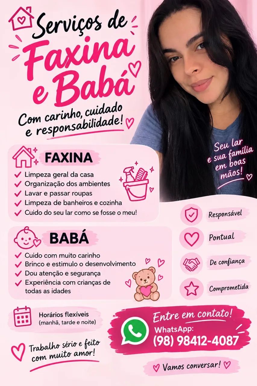 Serviço doméstico e babá 