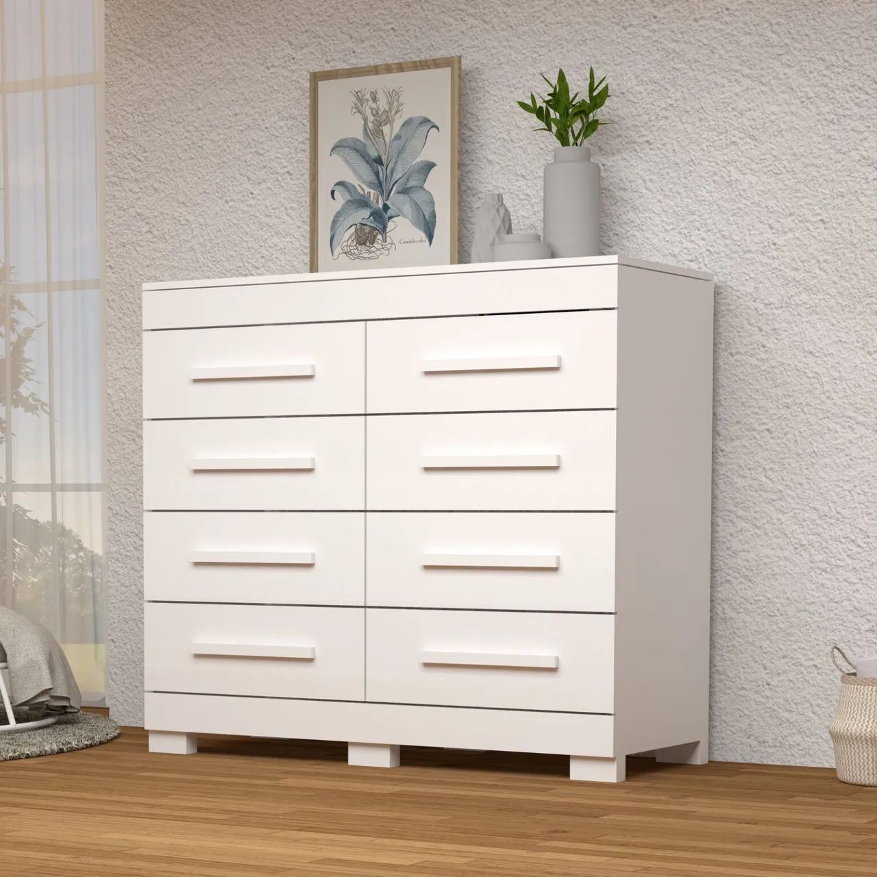Quarto cômoda 8 gavetas 