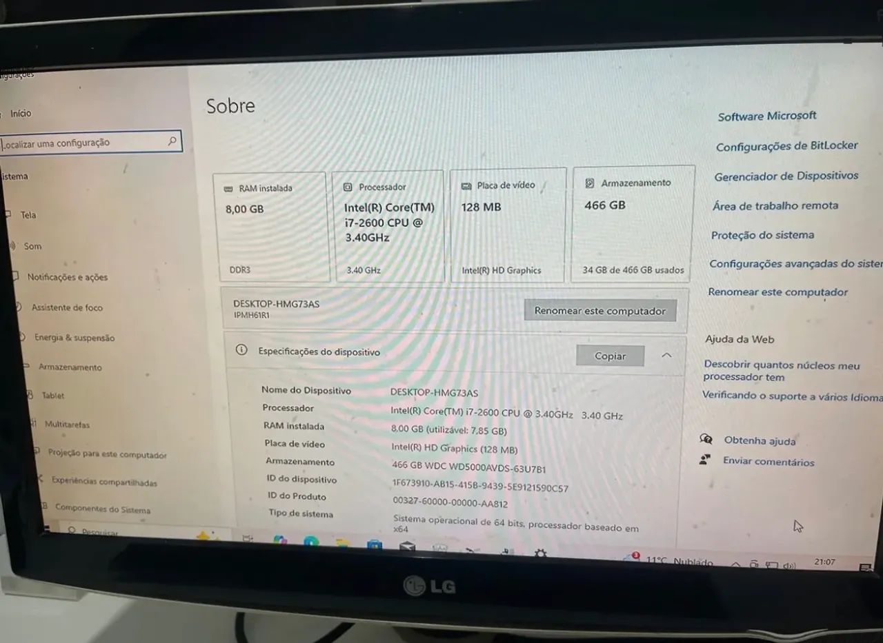Pc Desktop  - I7 2600 Cpu  3.4ghz 8gb - Geforce 9800 Gt - Foto 2