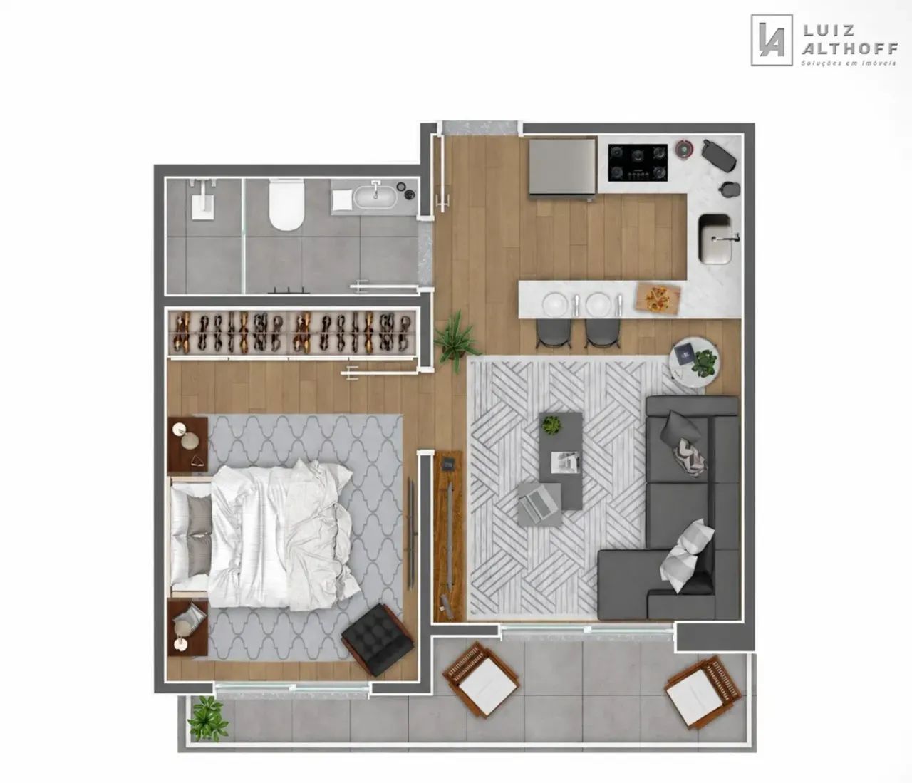Apartamento com 1 dormitório à venda - Pedra Branca, Palhoça/SC - Foto 2