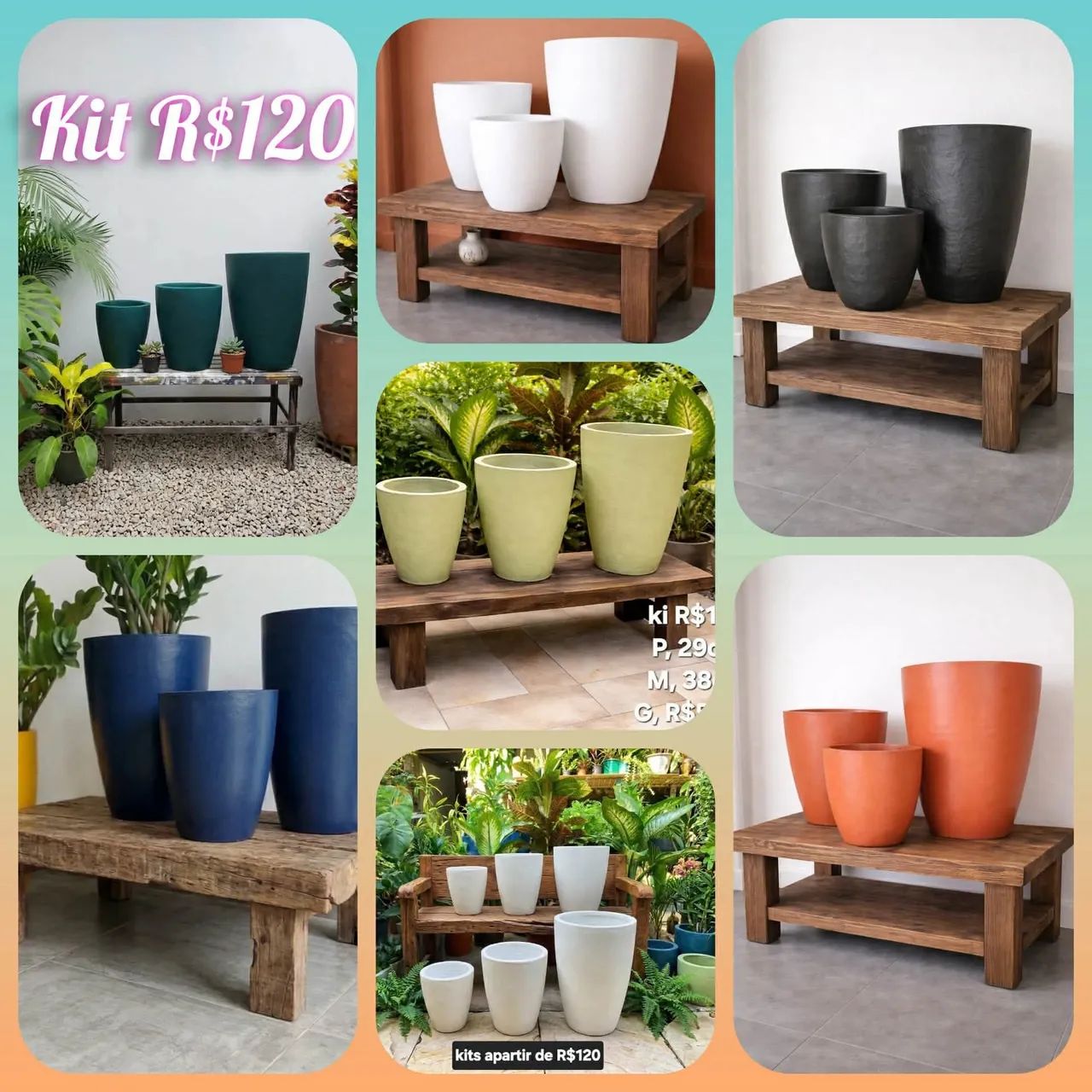 Jarros vasos caqueiras em cimentos