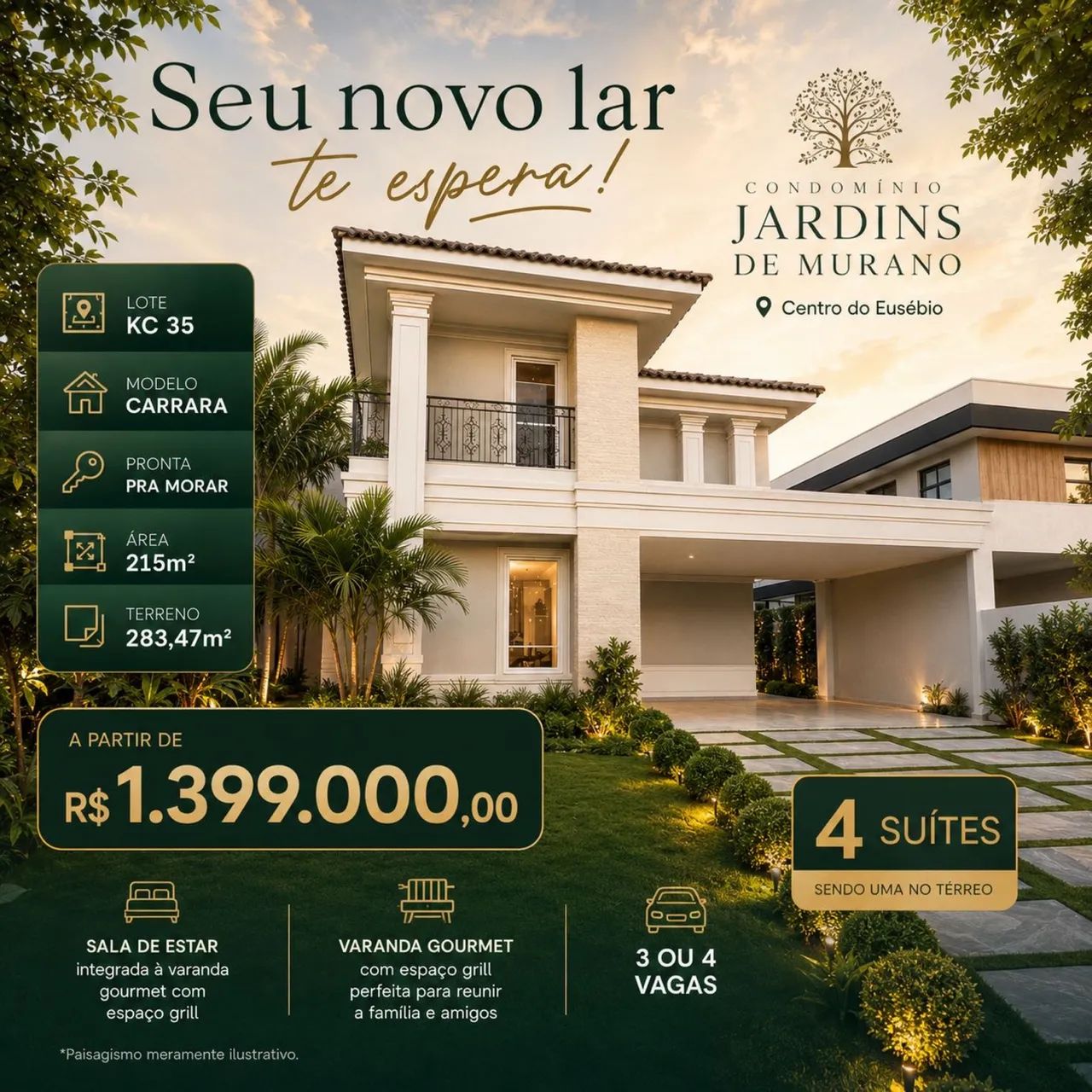 Casa Duplex em condomínio no centro do Eusébio 