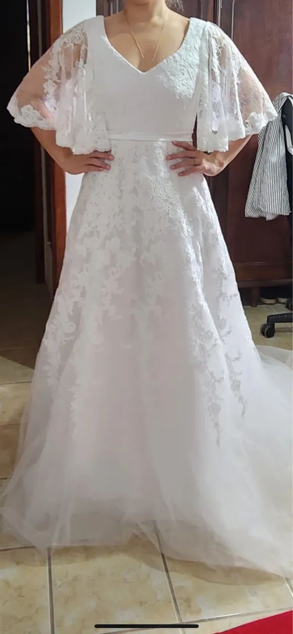 VESTIDO NOIVA - 100% renda - Foto 3