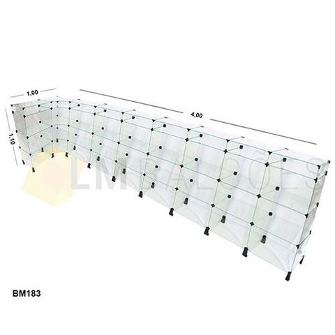 Balcao em L 4,00 x 1 ,00 x 1,10 de vidro super oferta frete gratis SP