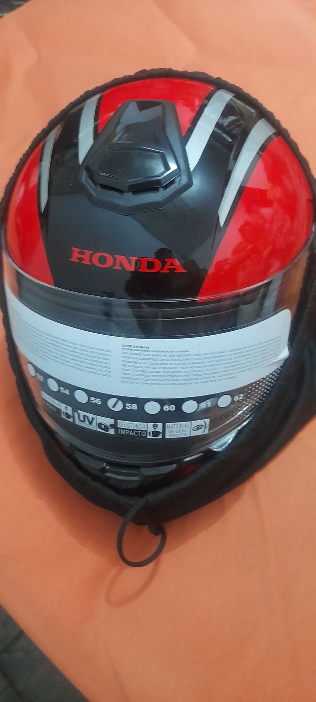 Capacete Honda 58 e par de luva 1/2 dedos  - Foto 4