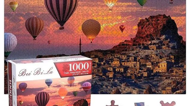 Jigsaw Puzzle 1000 Peças quebra cabeca para Adultos, Balão de Ar Quente no  Jogo do Quebra-Cabeça sunset, Bom Presente para Crianças Idosas Adultos