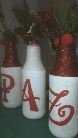 Garrafas decorativas natalinas - Foto 3
