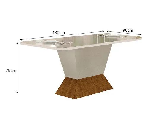 Sala mesa jantar 180x90 cm com 6 cadeiras  - Foto 2