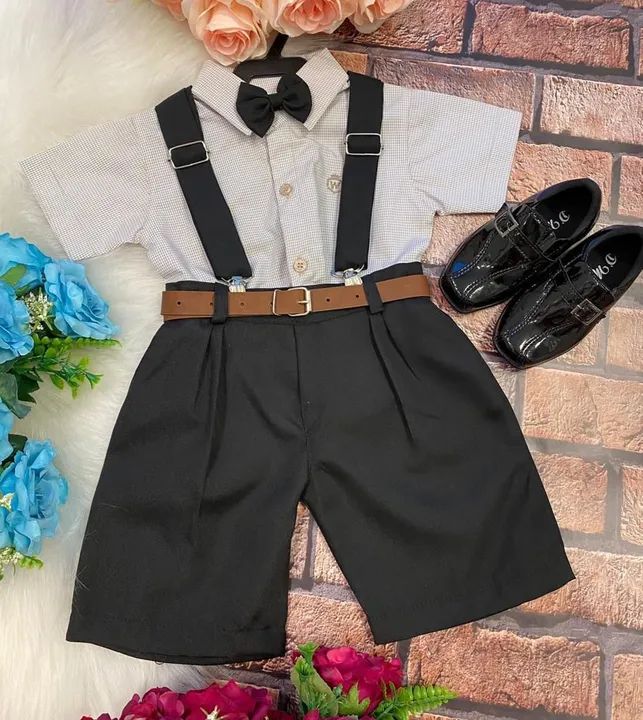 Roupa Social Infantil Masculina Suspensório e Short - Foto 3