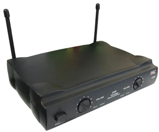 Novo Microfones Sem Fio Profissional Dinâmico Duplo Sem Ruido Uhf - Foto 2