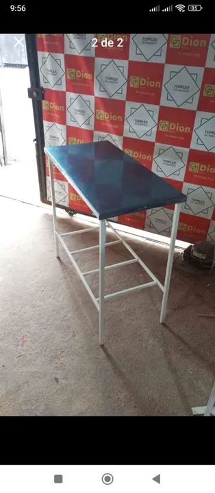 Mesa de Metal Branca com 2 Prateleiras - Foto 3