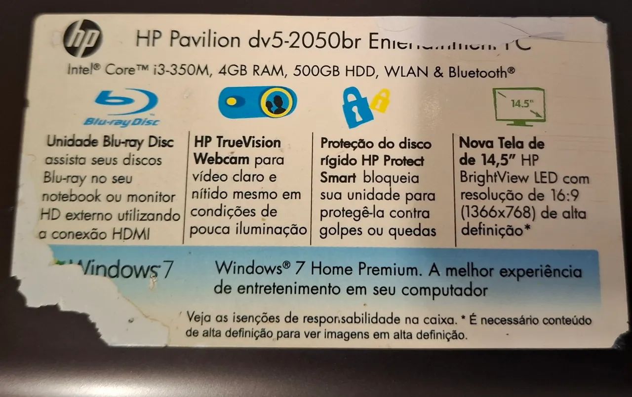 Notebook HP pavilion dv5-2050br - Foto 2