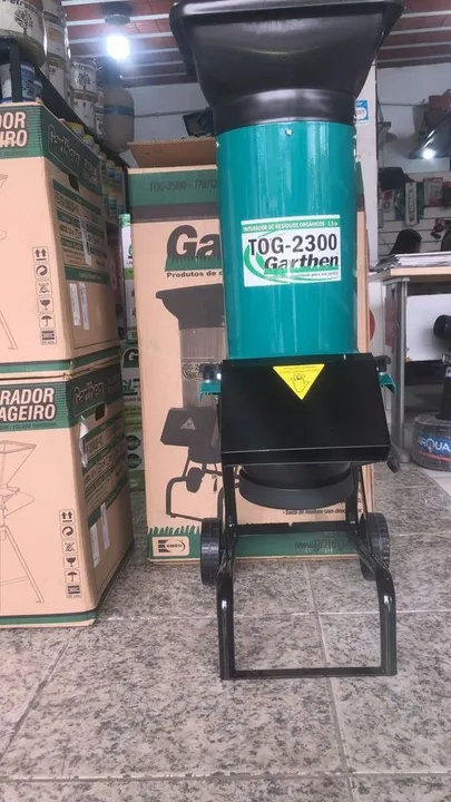 Triturador para Resíduos Orgânicos e Galhos 1,5CV 1800W Monofásico - GARTHEN-TOG-2300