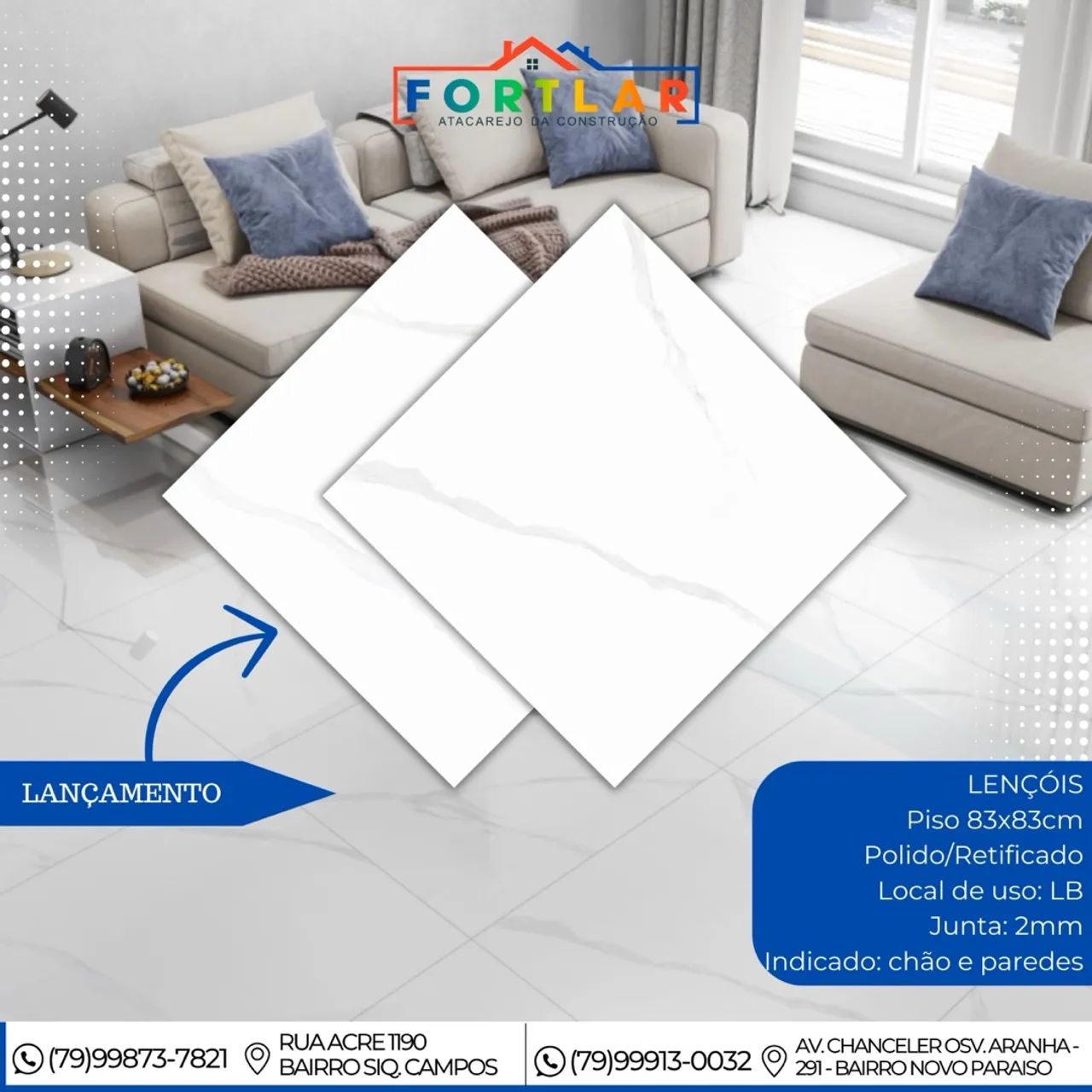 Super piso polido 83x83 só 59,90 - Foto 2