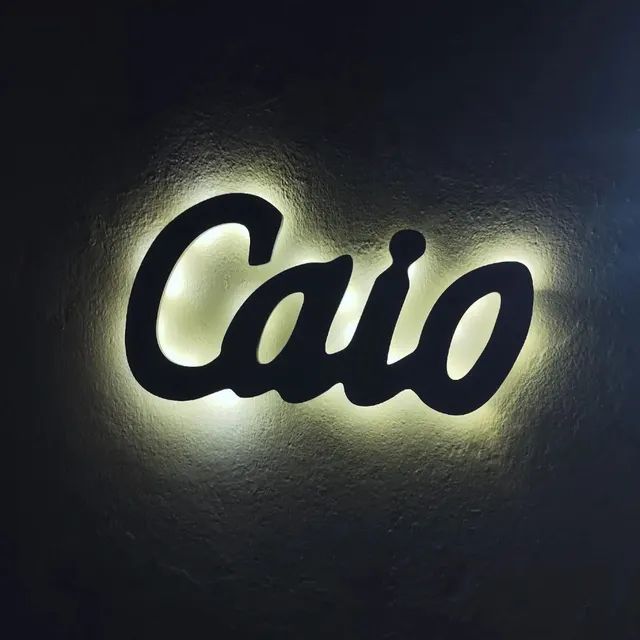Letreiro iluminado em MDF sem fio, personalizado