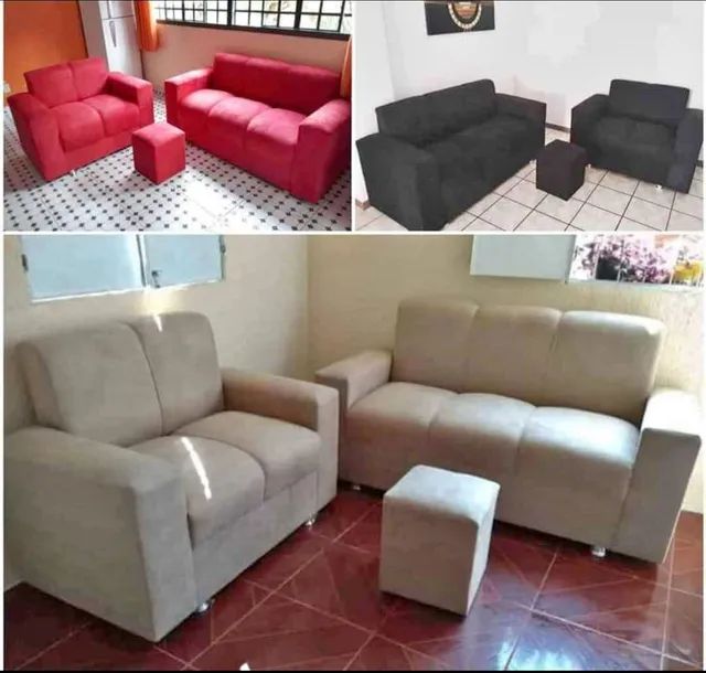 Jogo completo de 2/3 lugares mais puff de brinde entrega grátis  - Foto 2