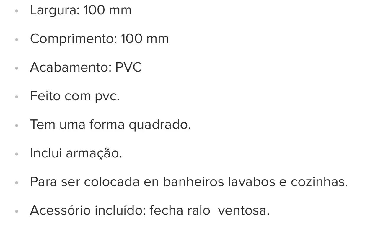 Ralo Novii 10x10 Tampa Oculta Em Pvc  - Foto 5