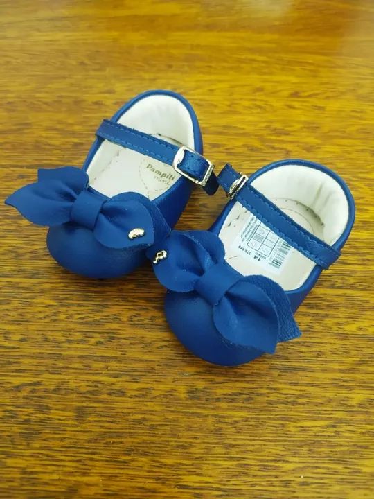 Sapato Infantil Com Laço Azul