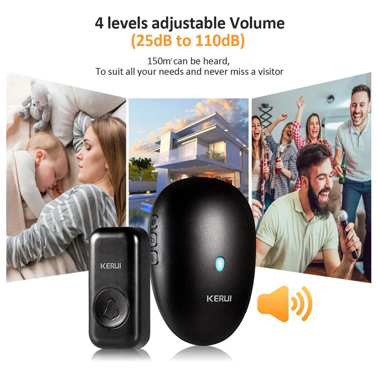 Campainha sem fio KERUI - Segurança e praticidade! - Foto 2
