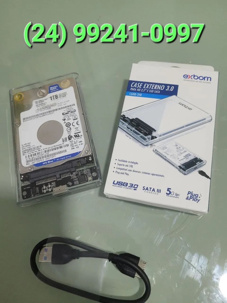 HD EXTERNO 1 TB e Case USB 3.0 - Ideal para PS3, PS4, Xbox 360 e Xbox One - Foto 4