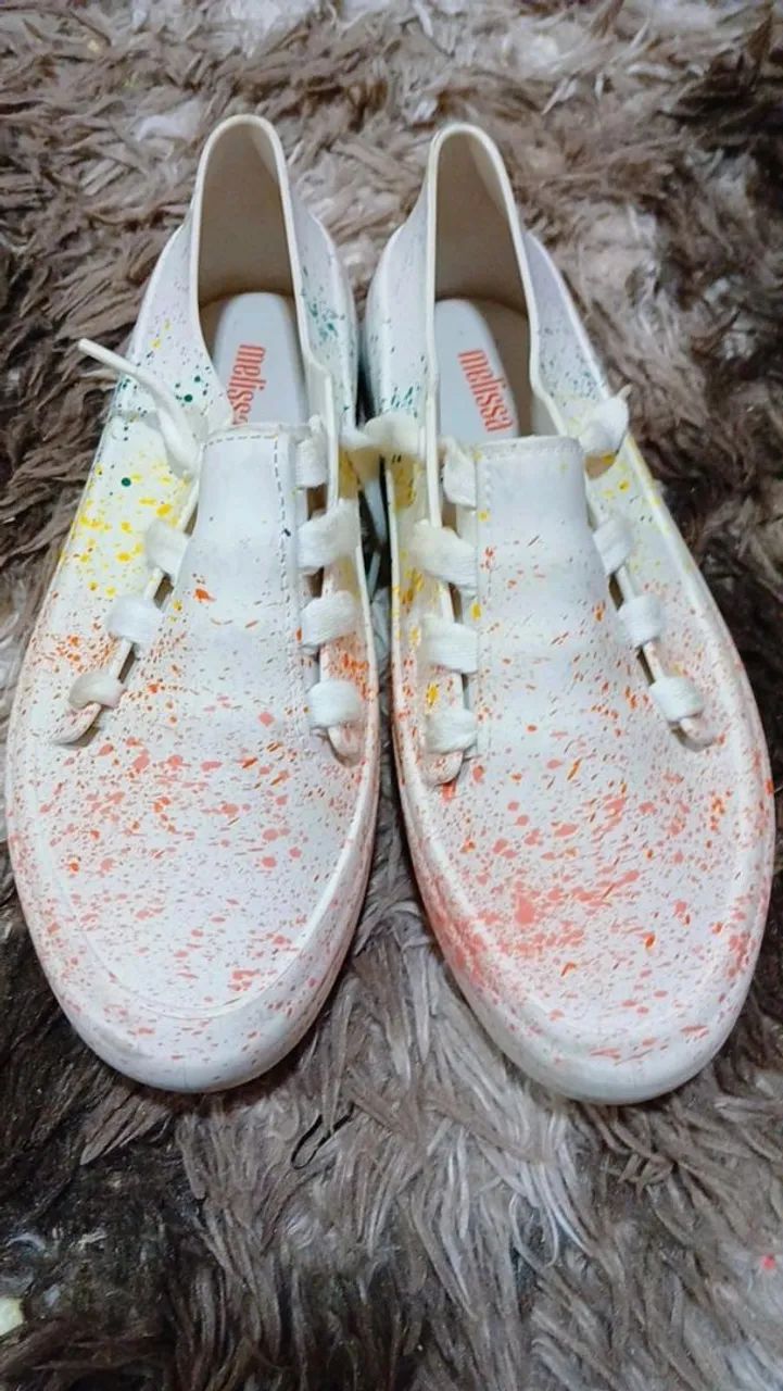 Tênis melissa Branco com Detalhes Coloridos - Foto 4