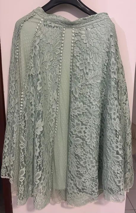Vestido renda verde água tamanho 40 - Foto 4