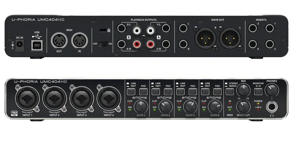 Placa de Áudio Behringer UMC404HD Interface de 4 canais 220V
