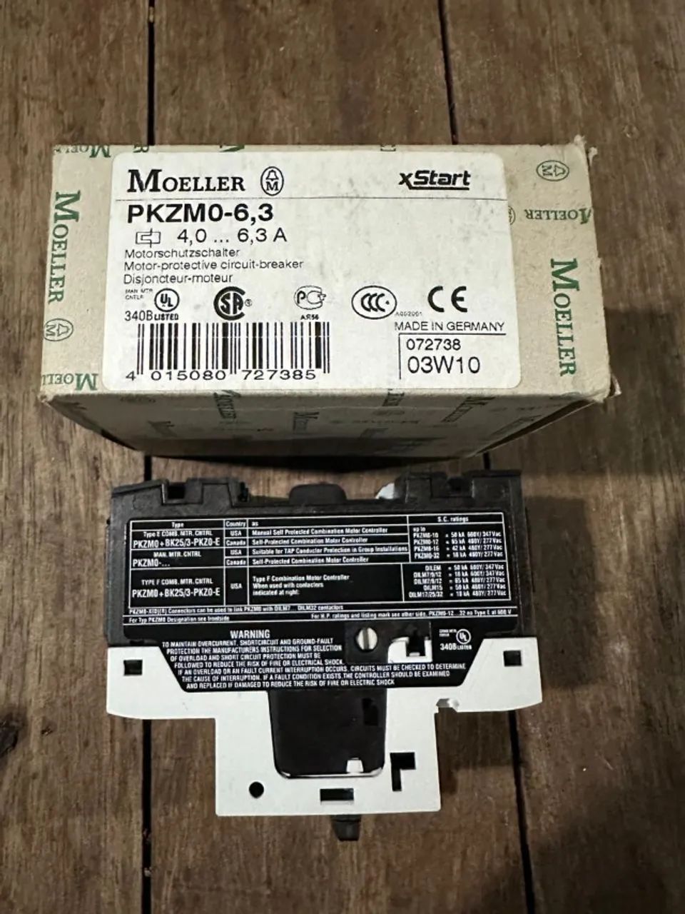 Disjuntor Motor 4-6.3a 440v XTpr6p3bc1 Moeller Pkzm0-6.3 072738 Frequência 50 Hz /60 - Foto 3