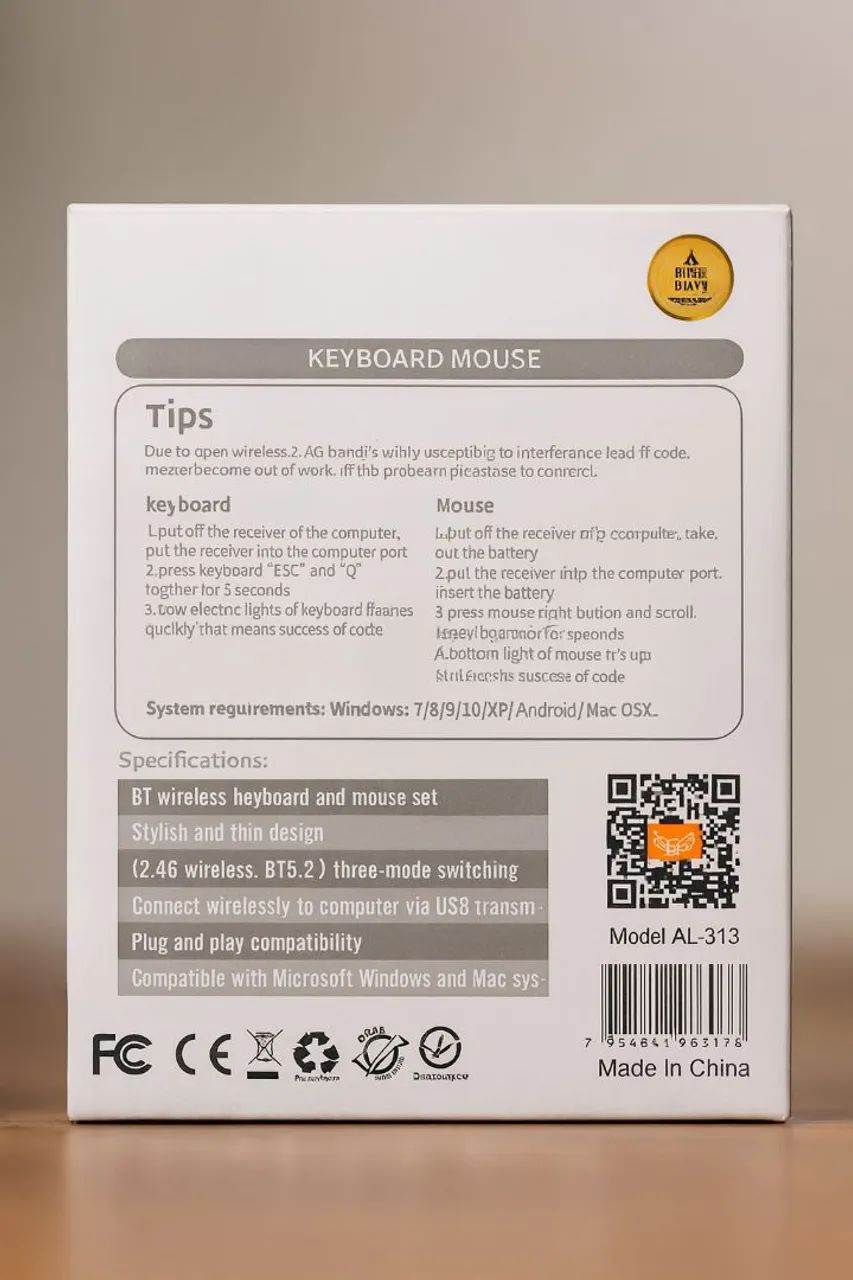  Kit Teclado e Mouse Sem Fio - Modelo AL-313 | Design Moderno + Alta Performance! - Foto 3