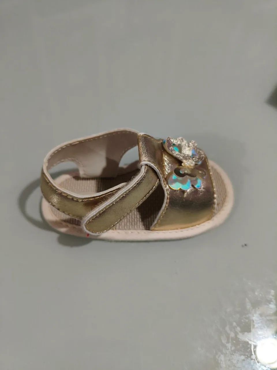 Sandálias Pim Pam Douradas Tamanho 18 - Foto 3