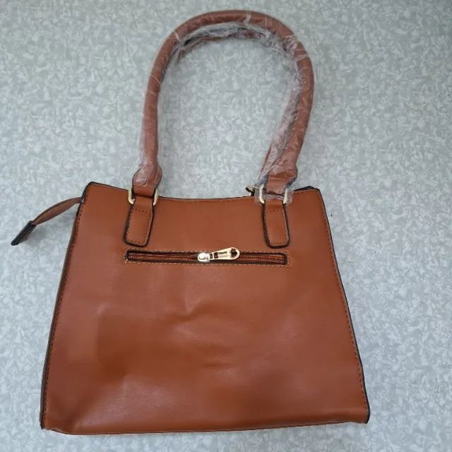 Bolsa Feminina De Lado e Tranversal Castanho - Foto 3