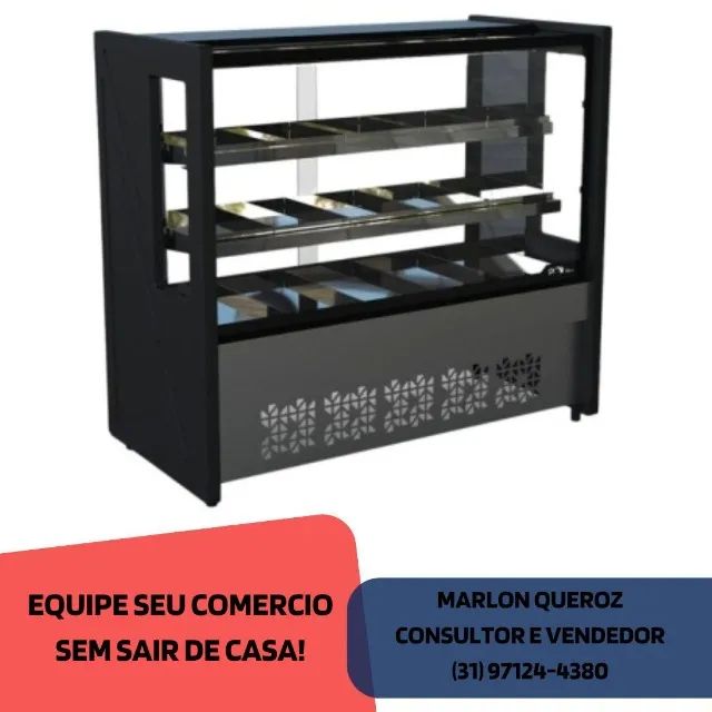 Balcão Estufa 1,25 Metros Preto Polar