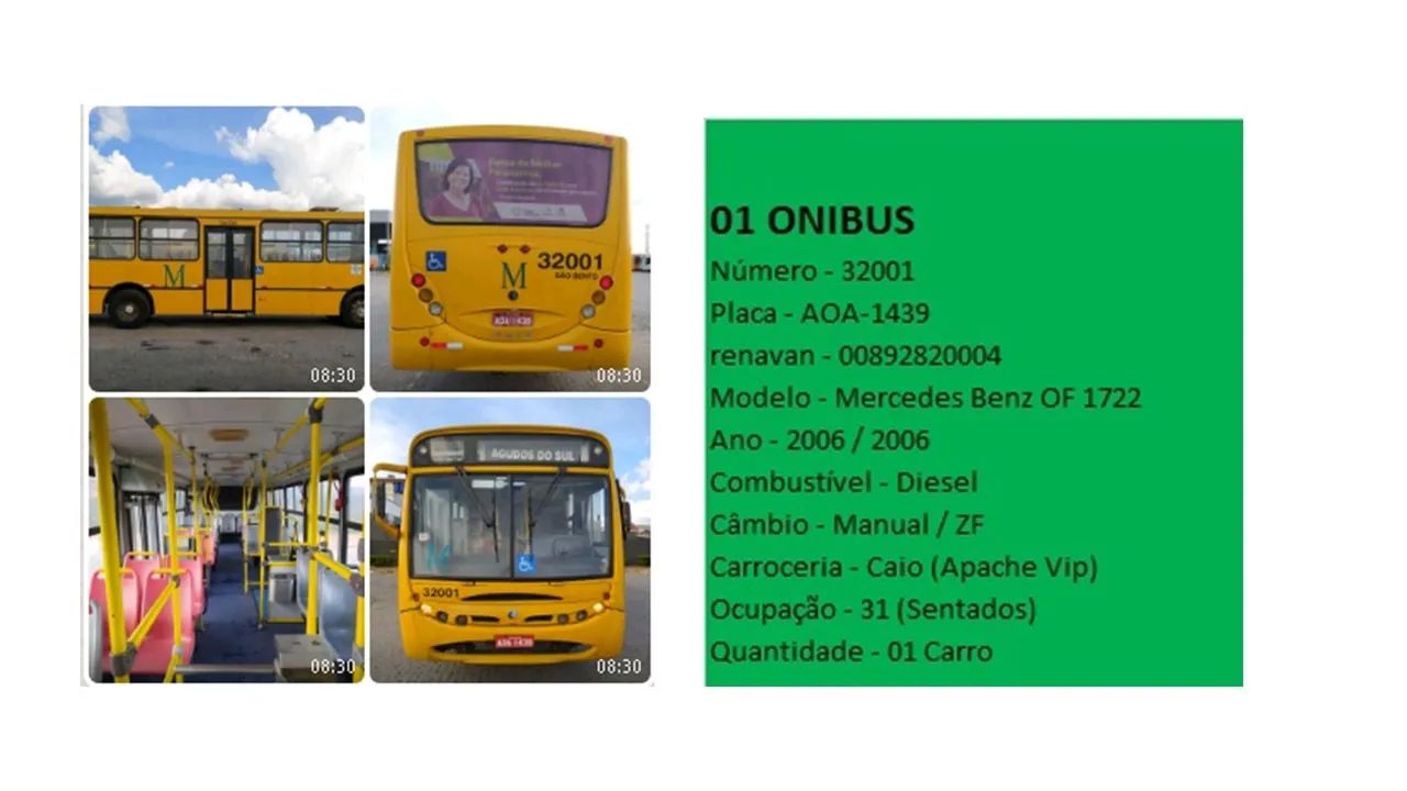 Ônibus Mercedes Benz OF1722 - Apache Vip