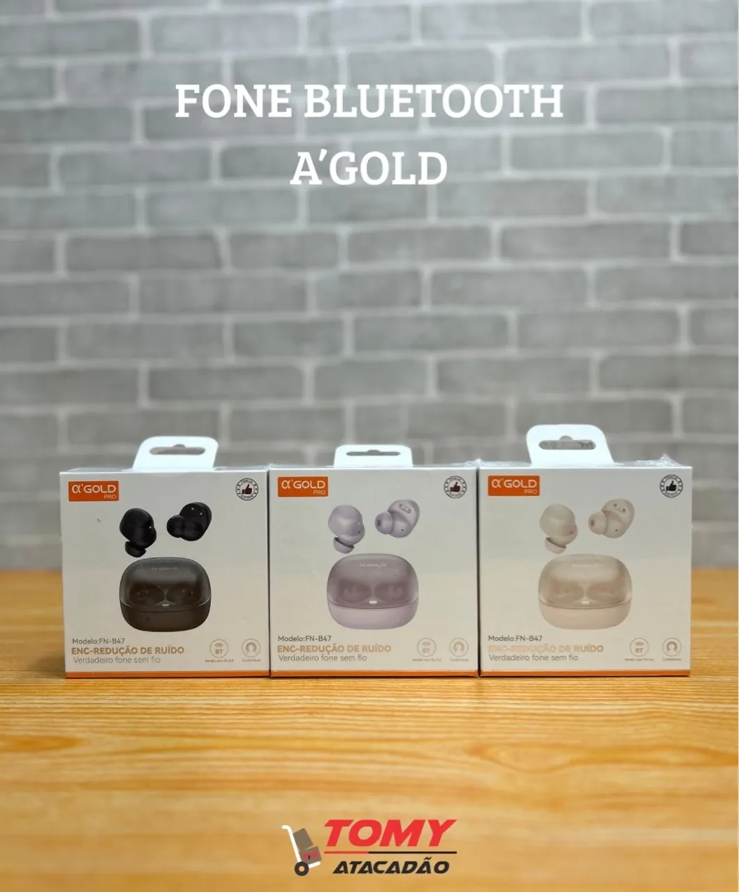 Fone Bluetooth A'GOLD FN-B47 - Cancelamento de Ruído - Novo