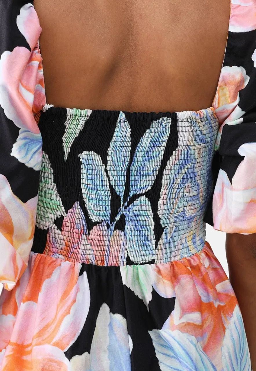 Vestido FARM Curto Floral Sofia Preto - Foto 3