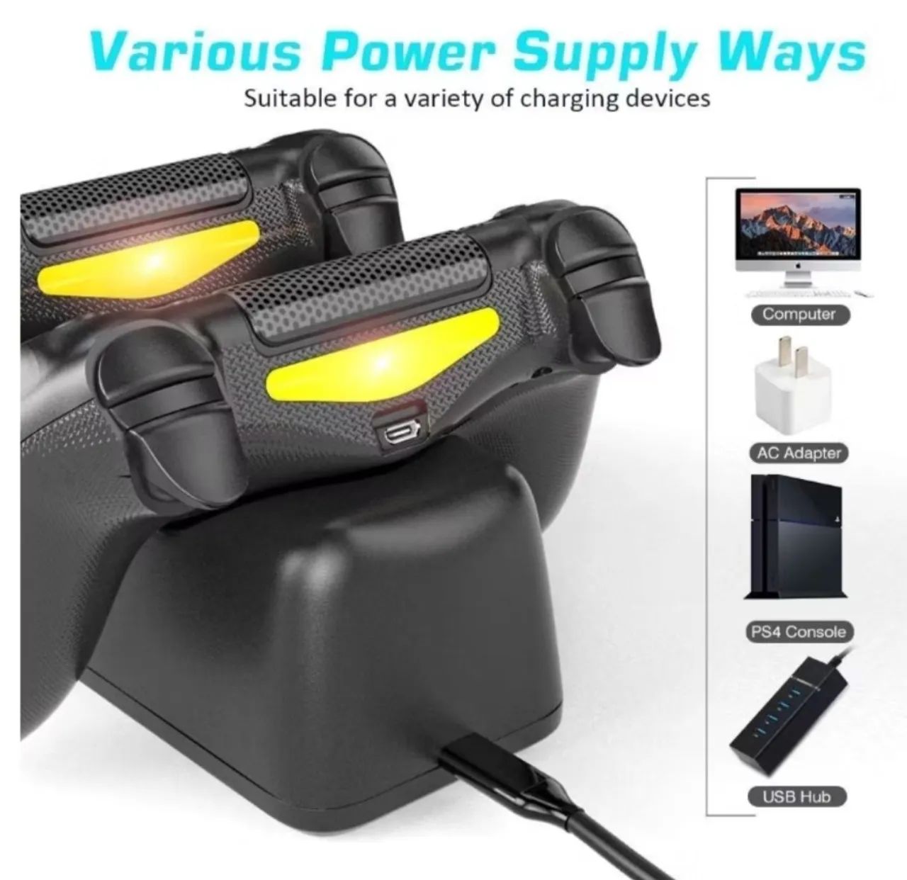 Base de Carregamento Dual para Controle PS4 - DOBE - Foto 4